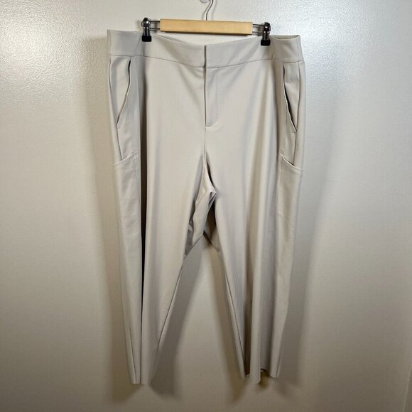 Athleta Stellar Straight Crop Pants Size 24 Travel Work Office Athleisure Tan - Picture 2 of 13